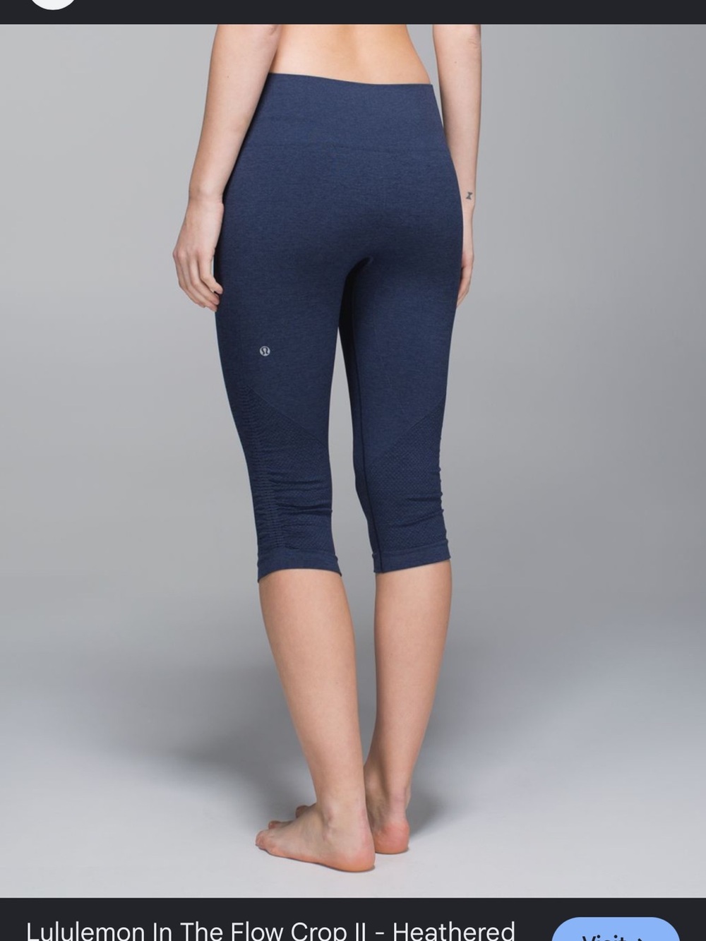 lululemon athletica Heathered Navy In The Flow Crop II Capris